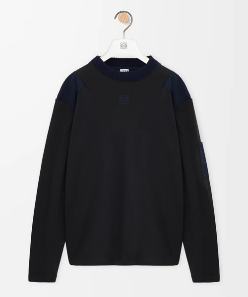 롱 슬리브 탑-코튼 혼방