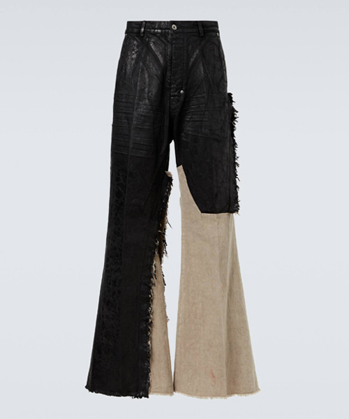 조리스 코팅 디스트레스드 와이드 레그 진