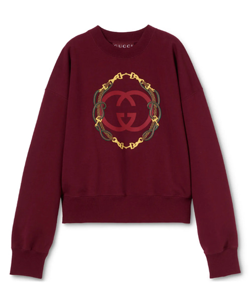 엠벨리시드 프린트 코튼 저지 스웨트셔츠