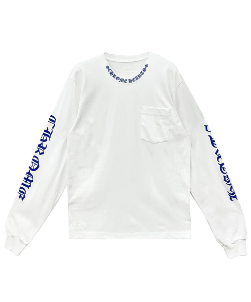 블루 넥 로고 롱 슬리브 티셔츠