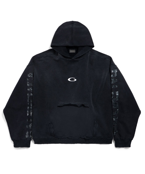 트랜스페어런트 테이프 립드 포켓 후디