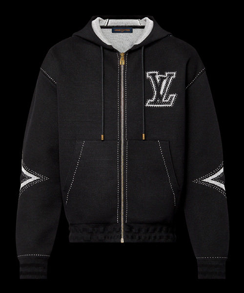 그래픽 인타르시아 지퍼 코튼 후디