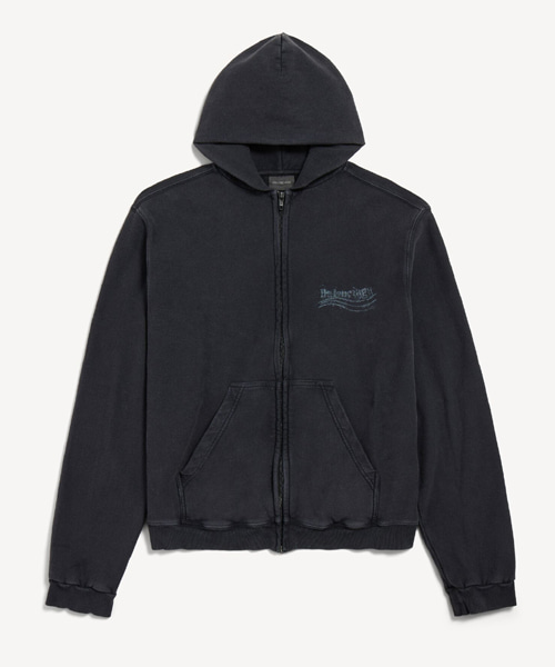 워시드 크레용 폴리티컬 레귤러 핏 집업 후디