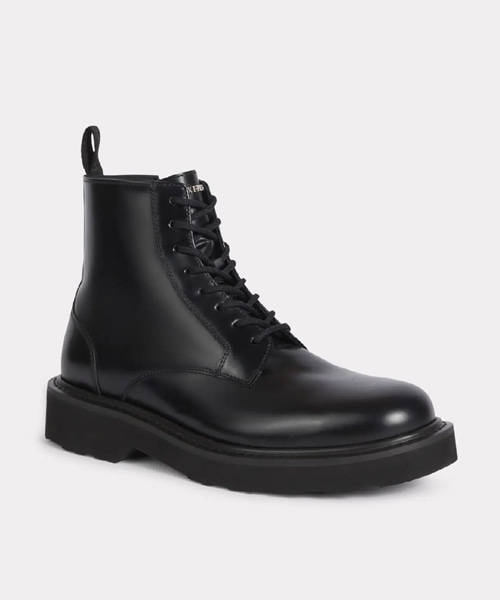 유키오 가죽 레이스 업 부츠