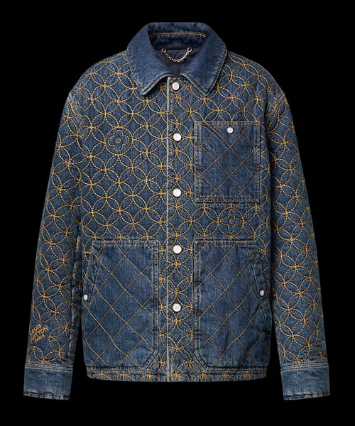 엠브로이더드 데님 블루종