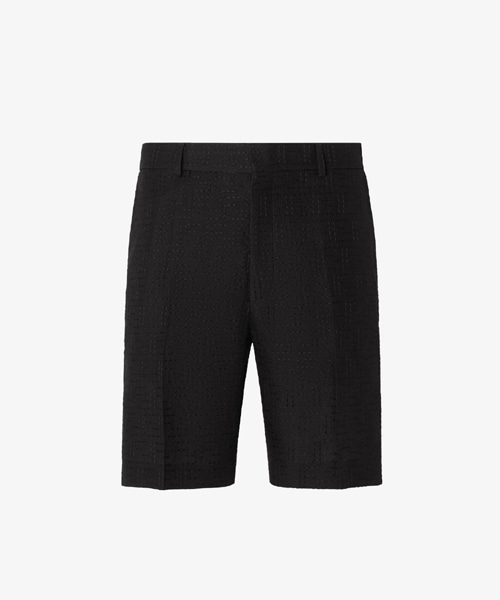 블랙 리넨 FF 자카드 버뮤다 쇼츠