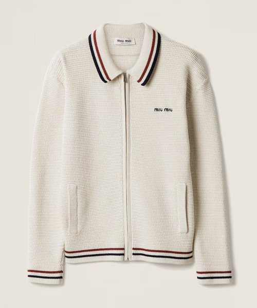 코튼 니트 지퍼 가디건