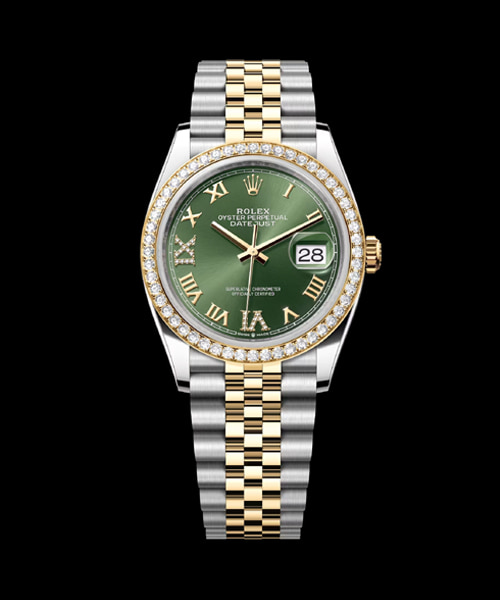 데이저스트 (옐로우 골드 콤비 / 다이아몬드 베젤 / 그린 다이얼) 36mm