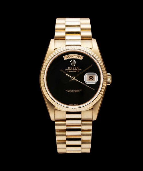 데이데이트 (옐로우 골드 / 블랙 오닉스 다이얼 / 다이아몬드 세팅) 36mm