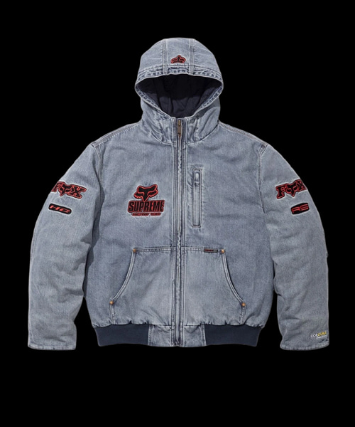 x FOX레이싱 후드 워크 자켓 데님