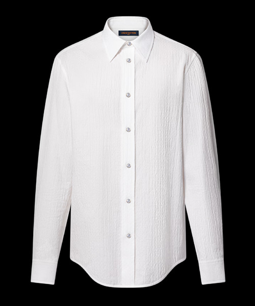 모노그램 자카드 롱 슬리브 코튼 셔츠