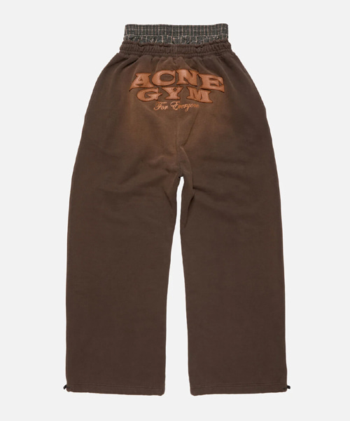레이어드 로고 스웨트 팬츠
