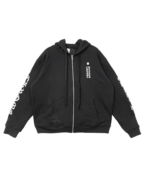 스크립트 로고 클래식 집업 후디