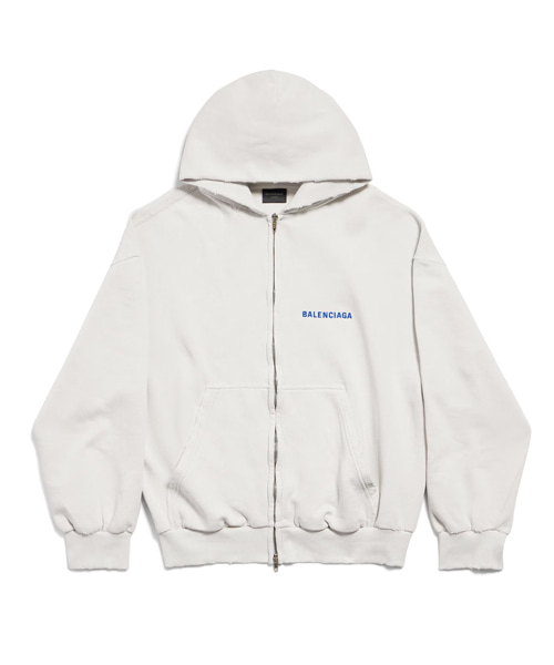 백 레귤러 핏 집업 후디