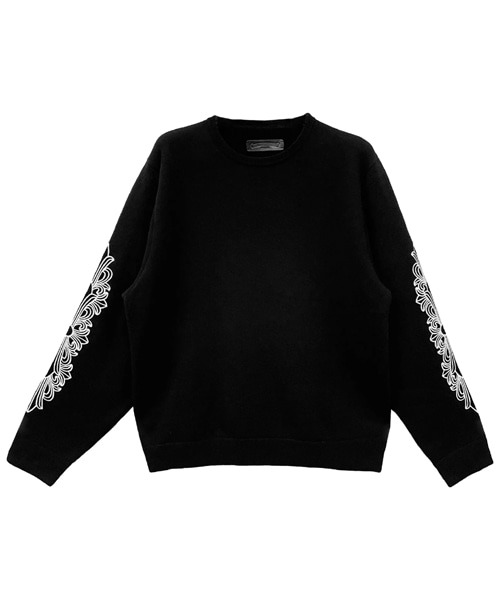 캐시미어 엠브로이더드 플로랄 슬리브 스웨터