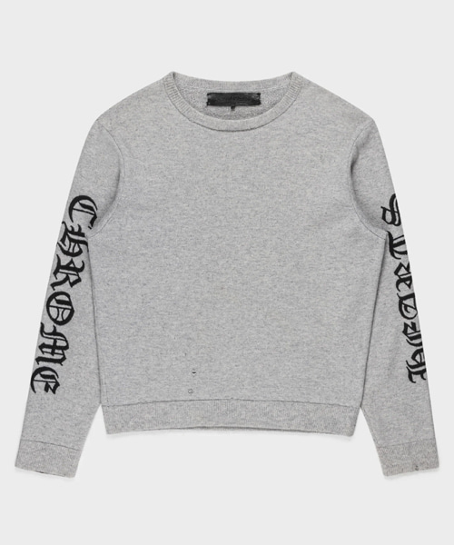 캐시미어 엠브로이더드 플로랄 슬리브 스웨터