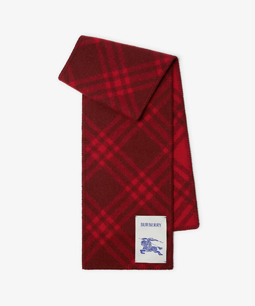 체크 울 스카프