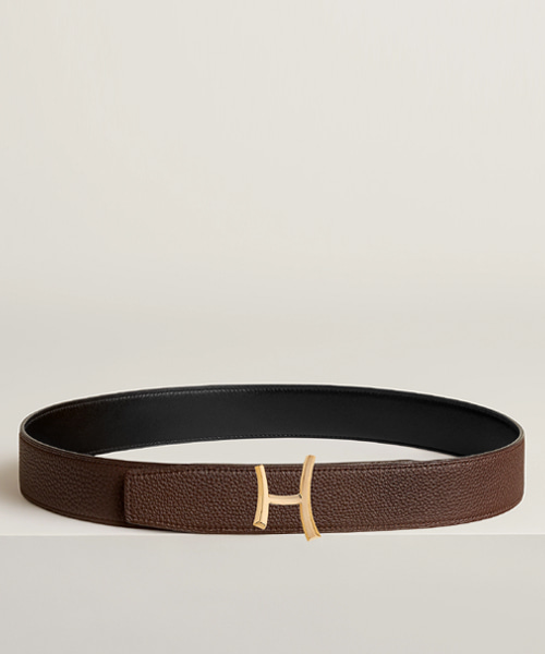 SCRIPT 벨트 버클 리버서블 가죽 스트랩 38mm