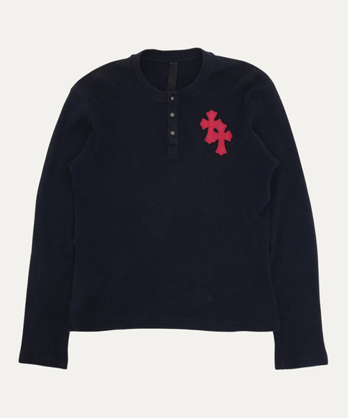 크로스 패치 헨리 서멀 티셔츠