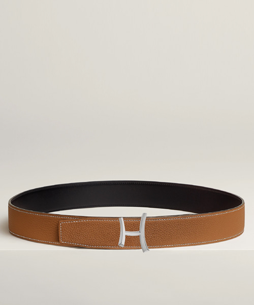 SCRIPT 벨트 버클 리버서블 가죽 스트랩 38mm