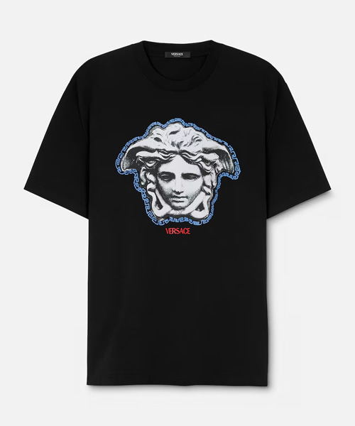 메두사 프린트 코튼 저지 레귤러 티셔츠