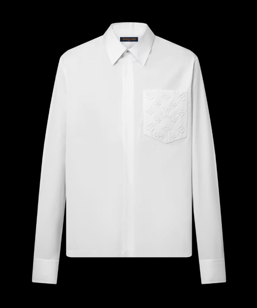 엠보스드 포켓 롱 슬리브 셔츠