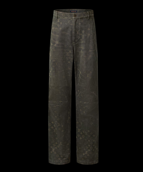 모노그램 왁스드 데님 팬츠