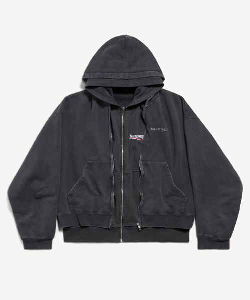 레이어드 집업 후디 페이디드