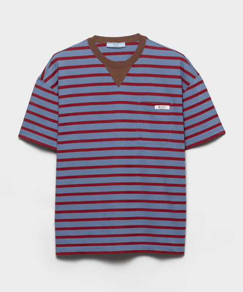 스트라이프 저지 코튼 티셔츠