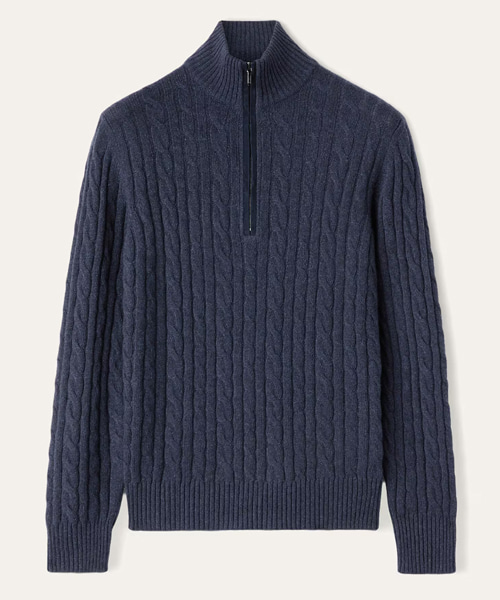 트레치아 캐시미어 집업 스웨터