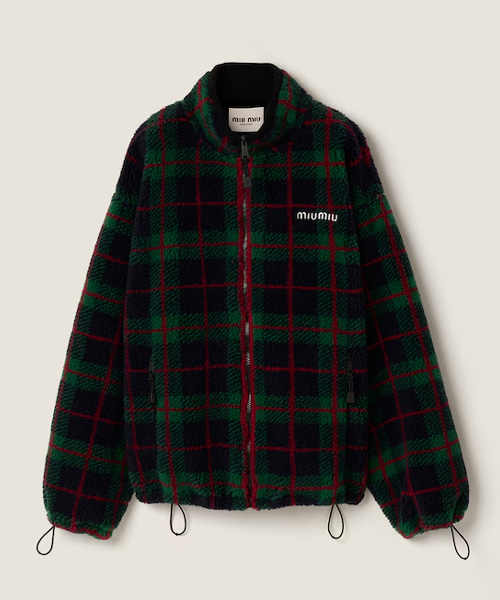 체크 테디 지퍼 재킷