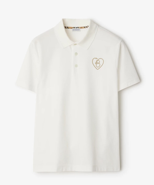B하트 코튼 폴로 셔츠