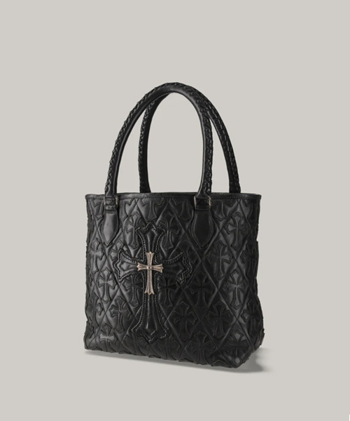 레더 크로스 패치 라지 토트백