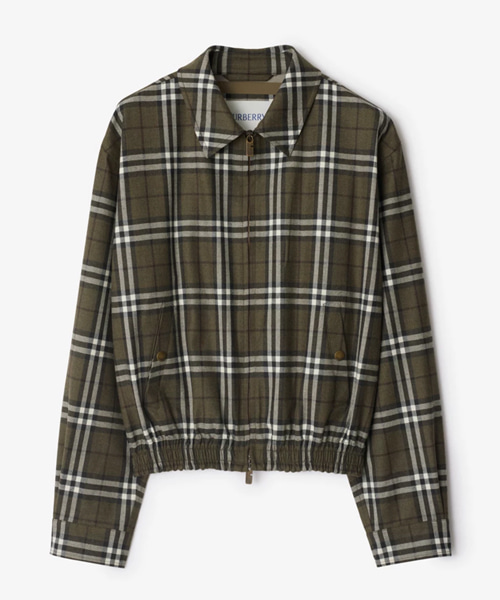 체크 본딩 울 해링턴 재킷