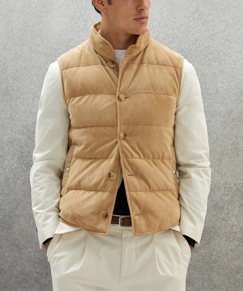 스웨이드 다운 베스트