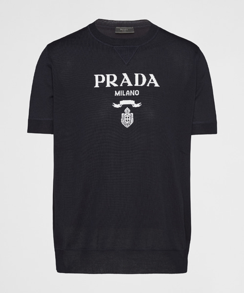 로고 자수 울 & 캐시미어 크루넥 스웨터