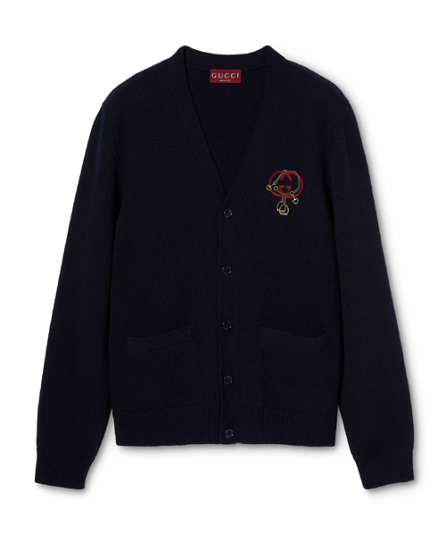 차이니즈 뉴 이어 컬렉션 엠브로이더드 니트 울 가디건