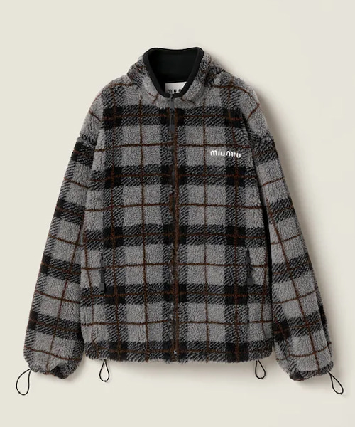 체크 테디 지퍼 재킷