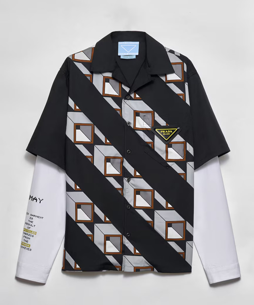 타임캡슐 프린트 코튼 셔츠