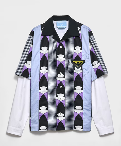 타임캡슐 프린트 코튼 셔츠