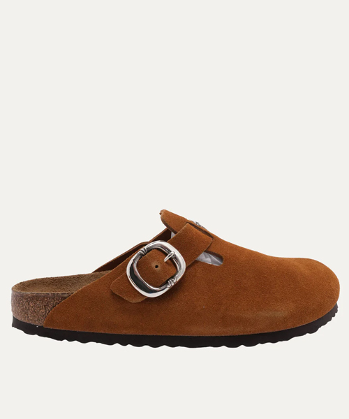 x BIRKENSTOCK925실버 크로스 엠벨리쉬트 버켄스탁 보스턴 스웨이드 뮬