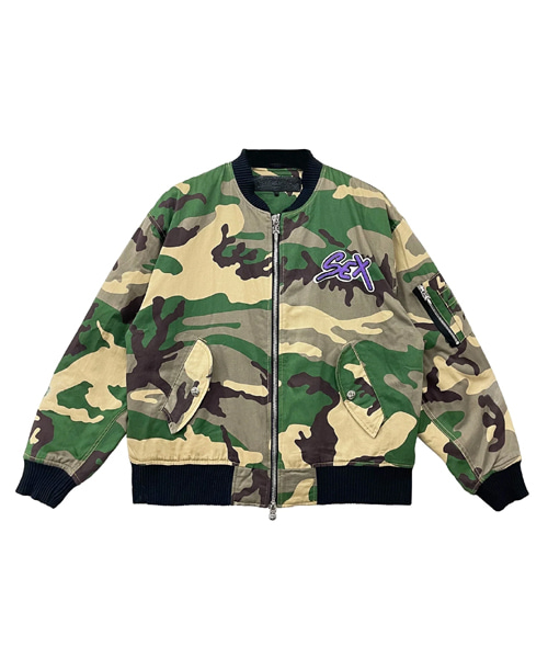 매티 보이 가죽 카모플라주 MA-1 봄버 재킷