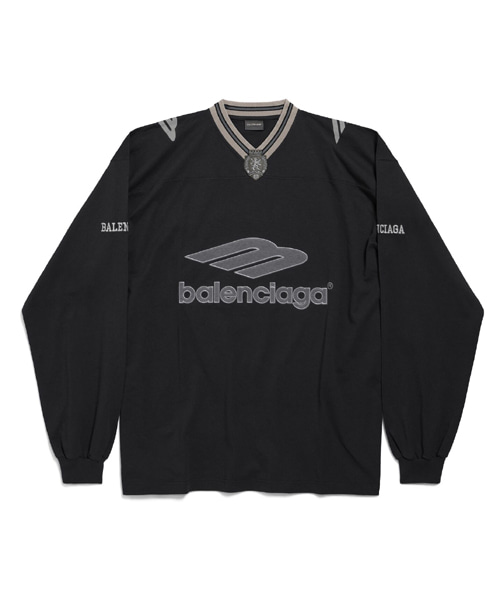 3B 풋볼 롱 슬리브 V넥 티셔츠