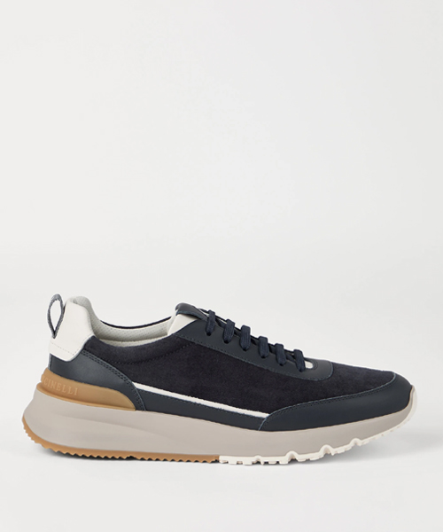 워시드 스웨이드 세미 폴리시 카프스킨 스니커즈