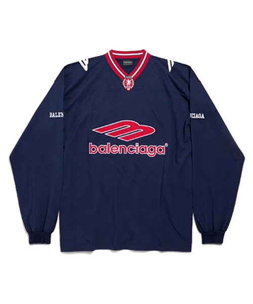 3B 풋볼 롱 슬리브 V넥 티셔츠