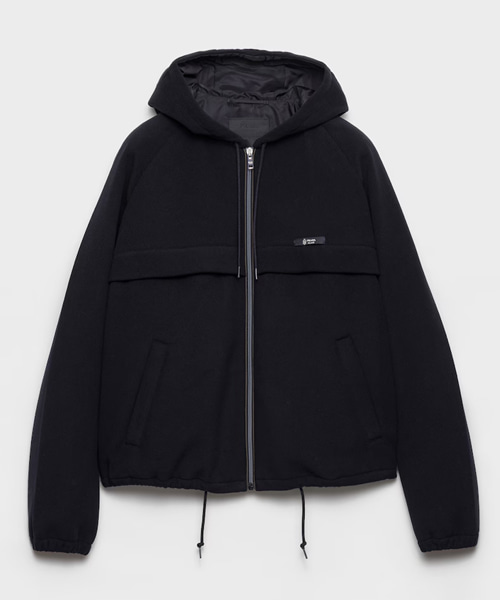 후드 테크니컬 패브릭 블루종 재킷