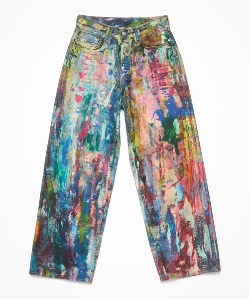 트롱프뢰유 착시 프린트 멀티 컬러 페인트 배기 핏 진