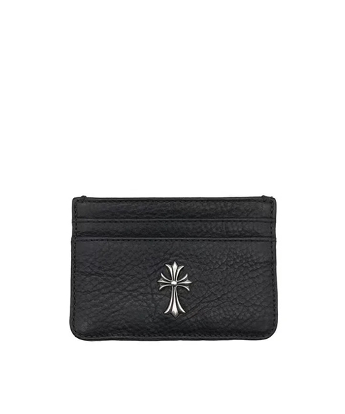 실버 크로스 가죽 카드 홀더