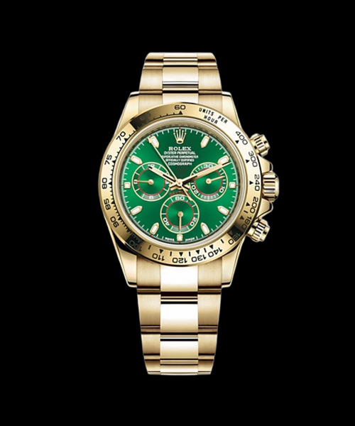 코스모그래프 데이토나 (옐로우 골드 / 그린 다이얼) 40mm