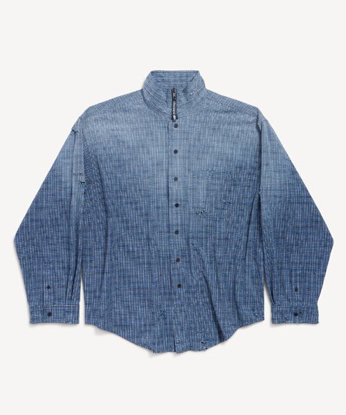 체크 플란넬 집업 셔츠